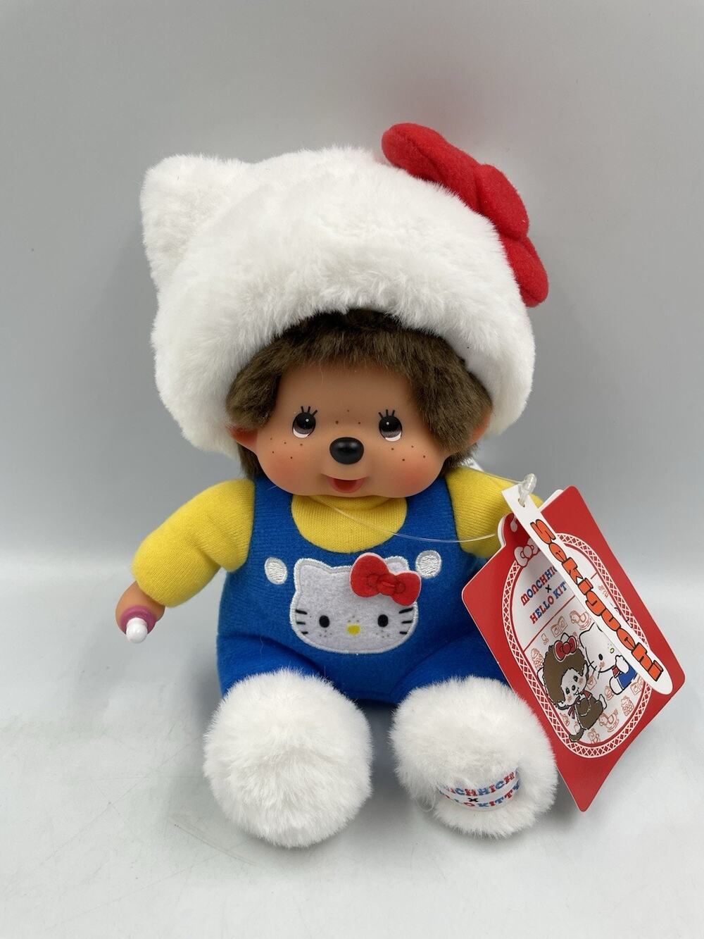 Monchhichi x Hello Kitty 7” Plush Doll Sekiguchi Sanrio Limited Edition NWT